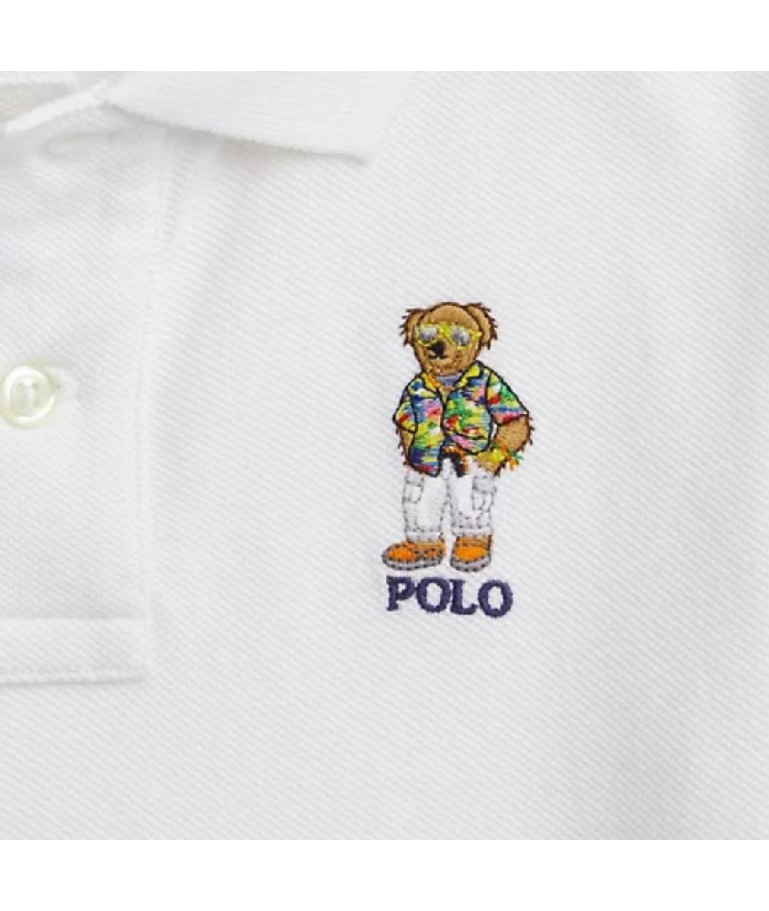 POLO RALPH LAUREN Белая хлопковая детская футболка, фото 3