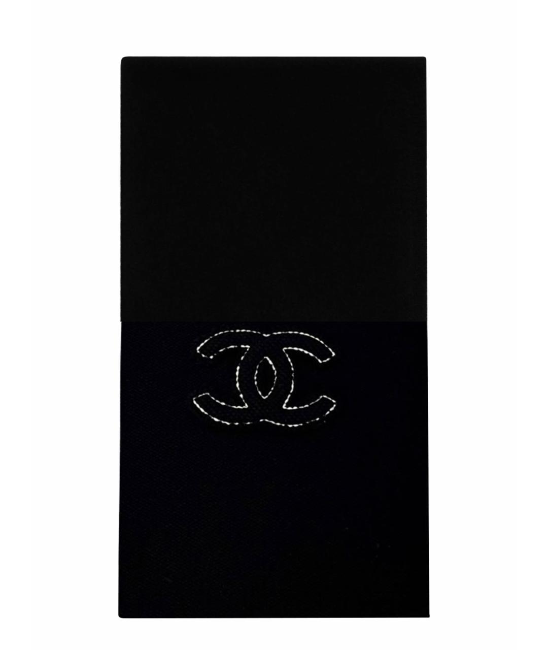 CHANEL Черный кашемировый шарф, фото 1
