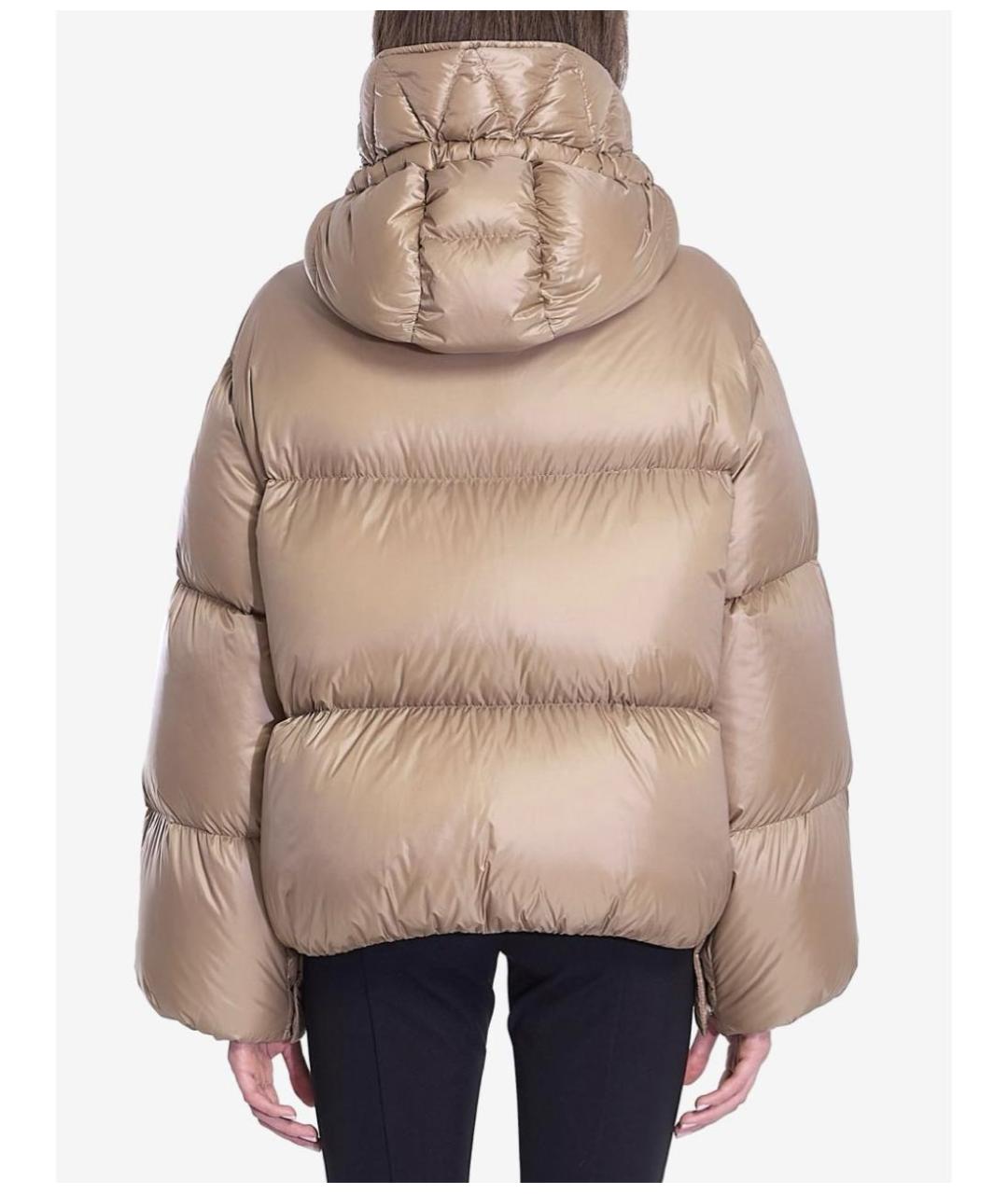 MONCLER Коричневый полиамидовый пуховик, фото 4