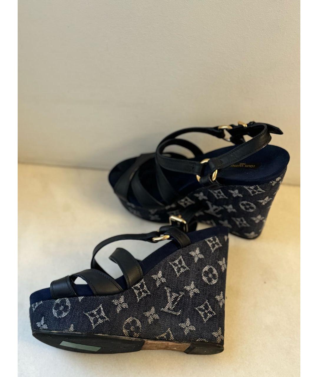 LOUIS VUITTON Синие босоножки, фото 8