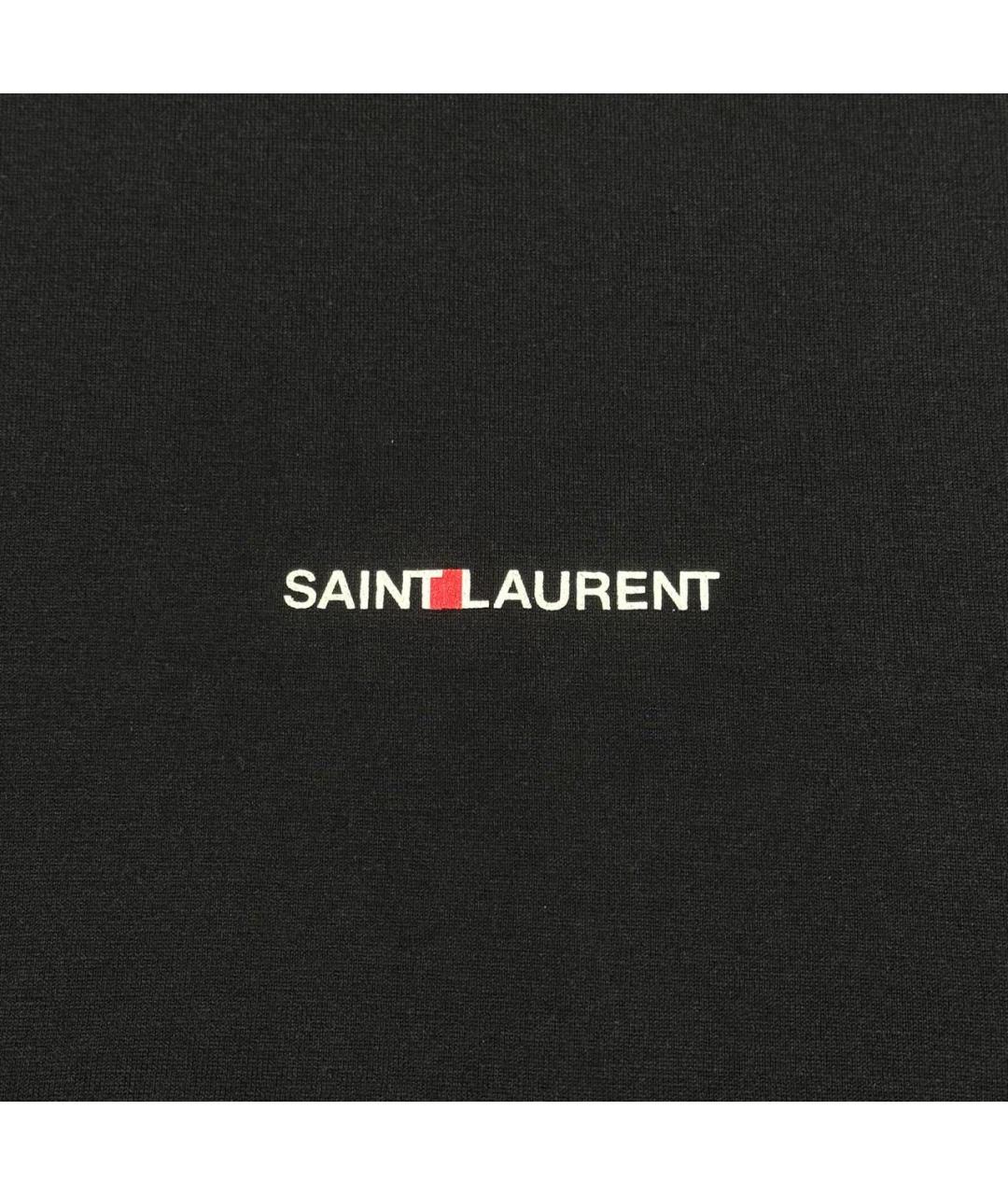 SAINT LAURENT Черная хлопковая футболка, фото 3