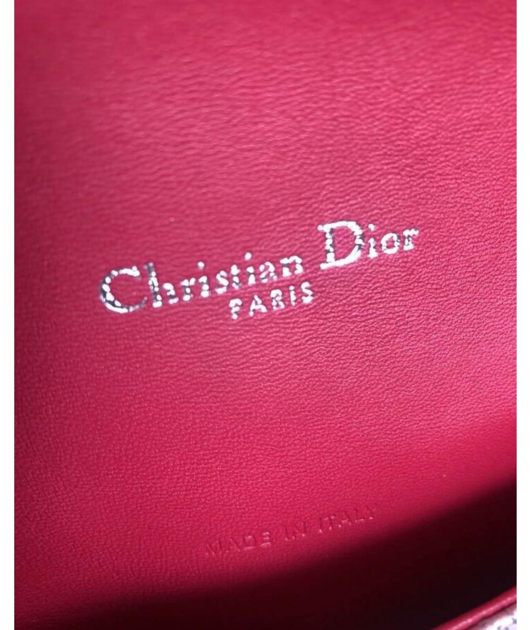 CHRISTIAN DIOR Красная кожаная сумка через плечо, фото 8