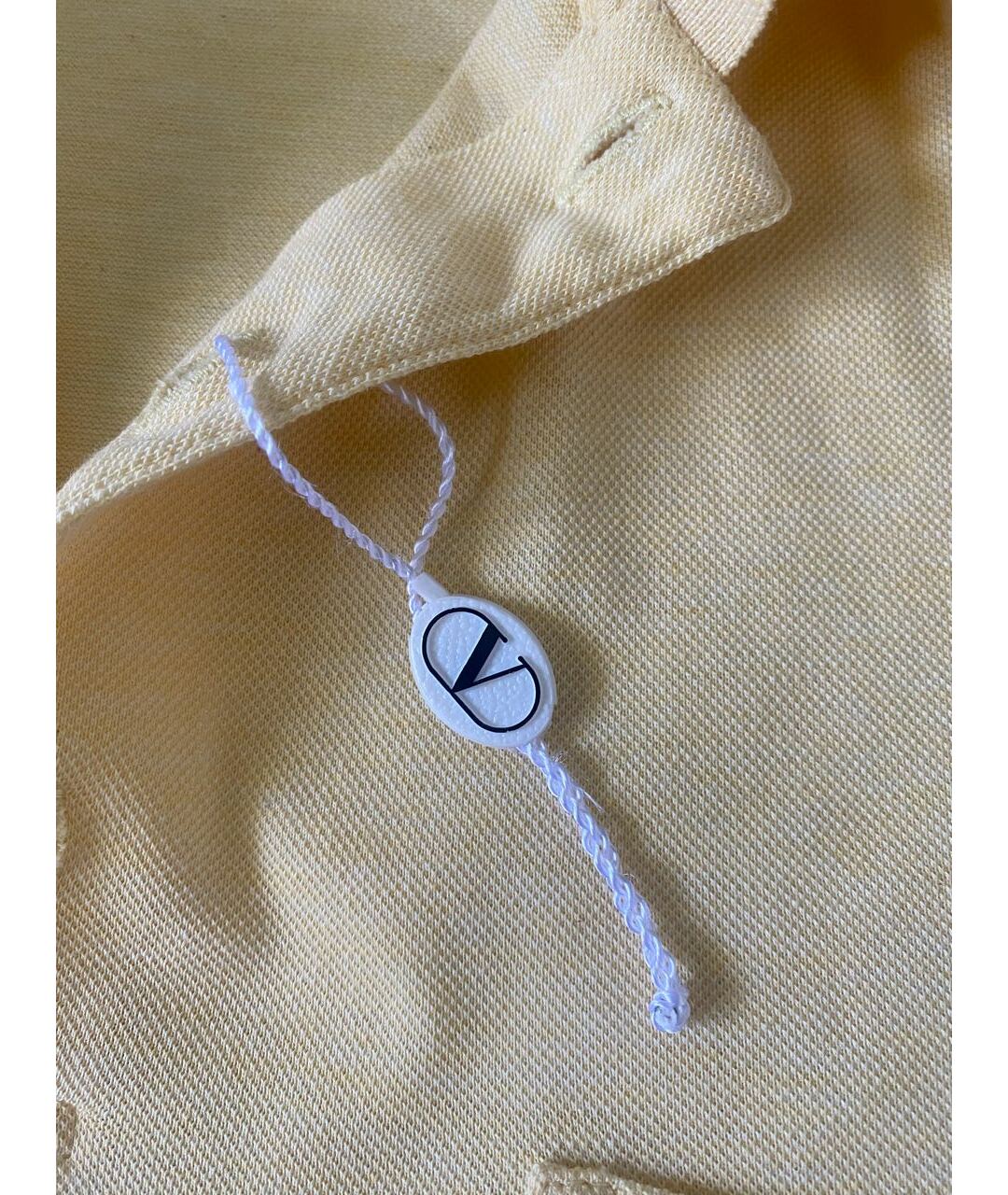 VALENTINO Желтое хлопковое поло с коротким рукавом, фото 6