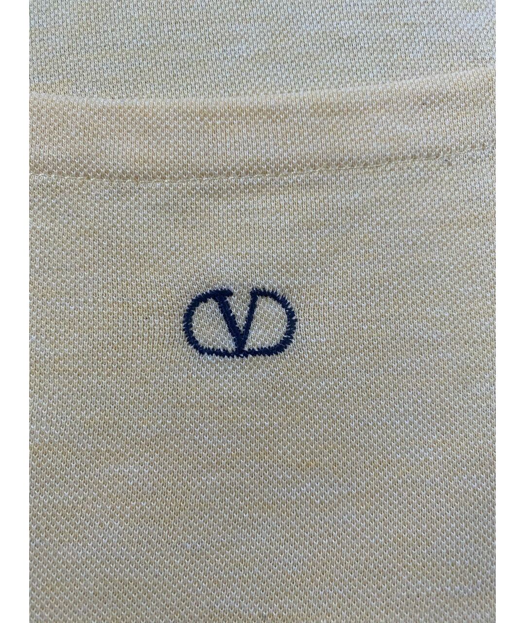 VALENTINO Желтое хлопковое поло с коротким рукавом, фото 4