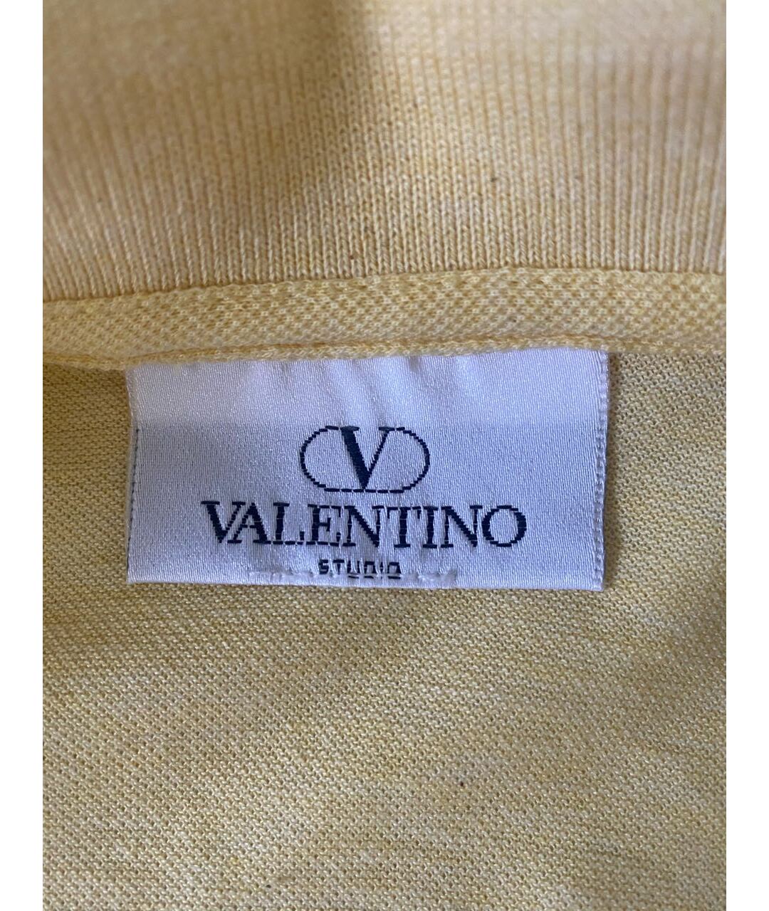 VALENTINO Желтое хлопковое поло с коротким рукавом, фото 5