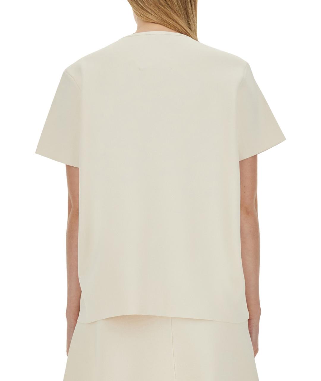JIL SANDER Бежевая вискозная футболка, фото 3