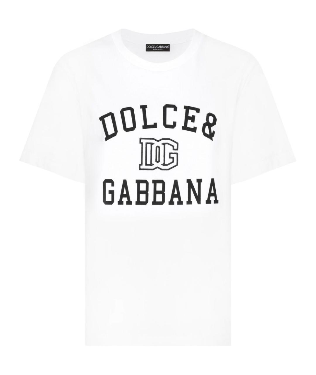 DOLCE&GABBANA Белая хлопковая футболка, фото 1