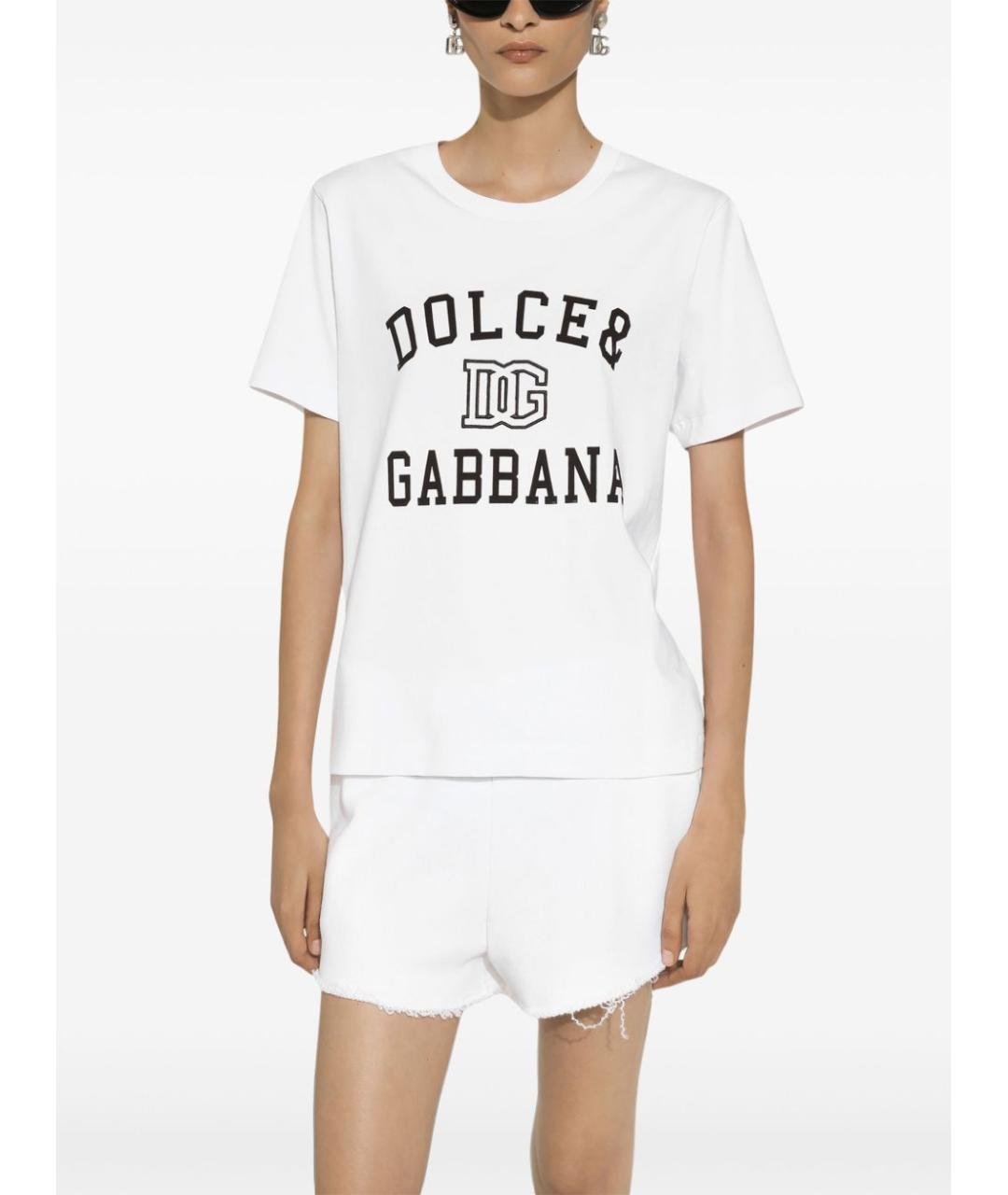 DOLCE&GABBANA Белая хлопковая футболка, фото 3