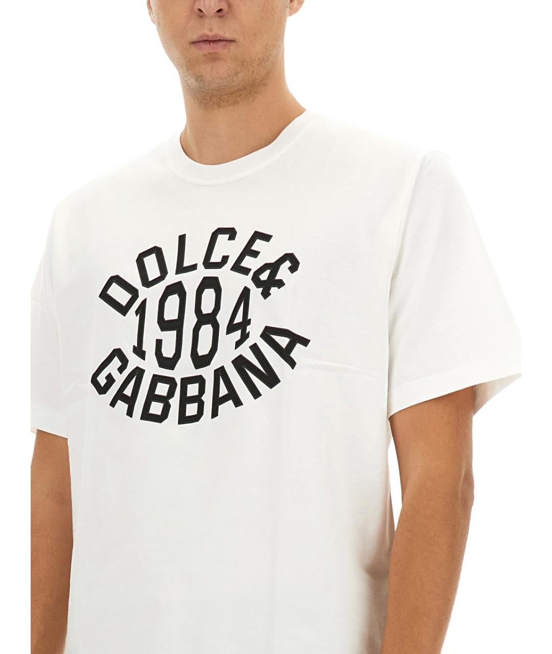 DOLCE&GABBANA Белая хлопковая футболка, фото 5