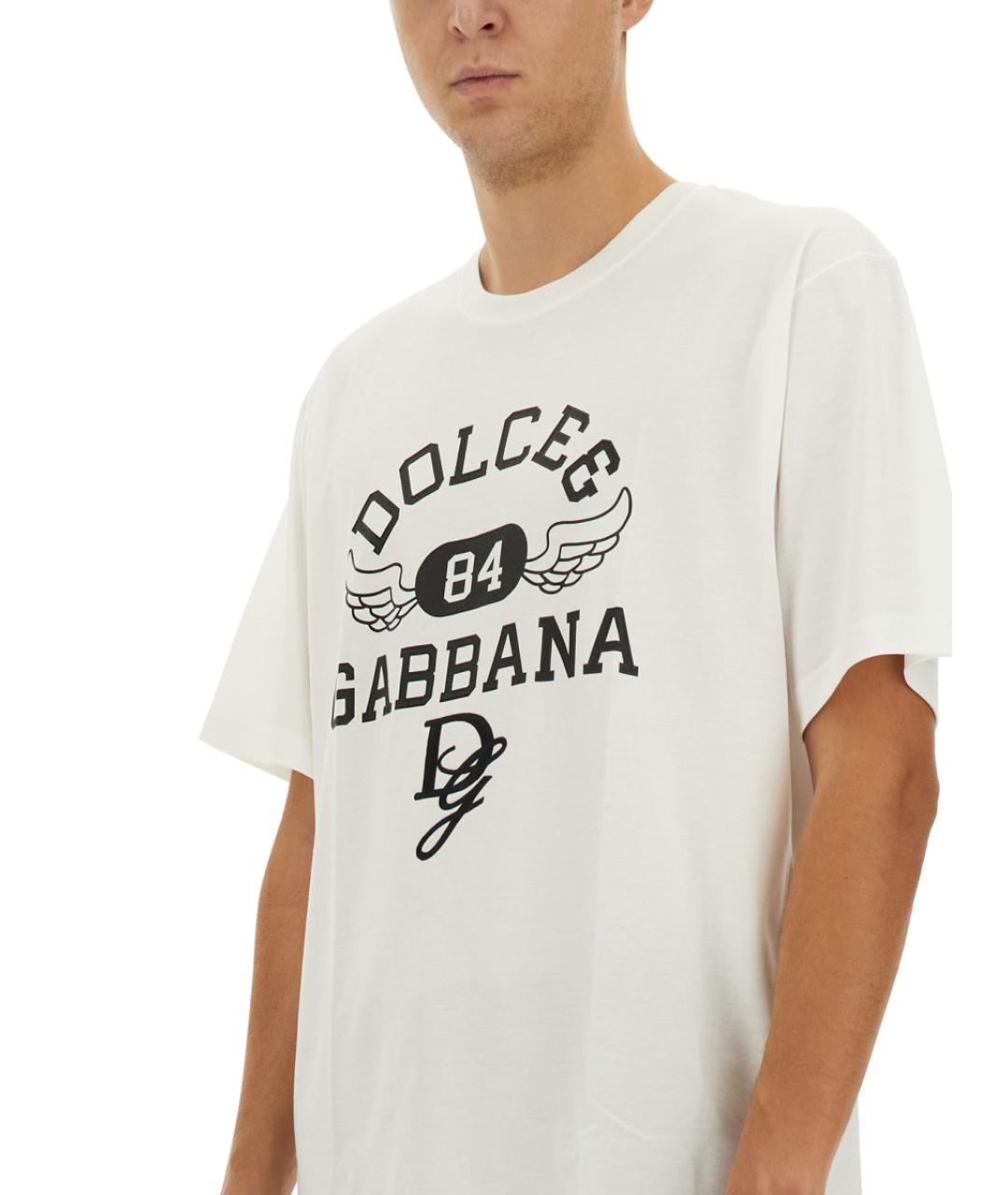 DOLCE&GABBANA Белая хлопковая футболка, фото 5