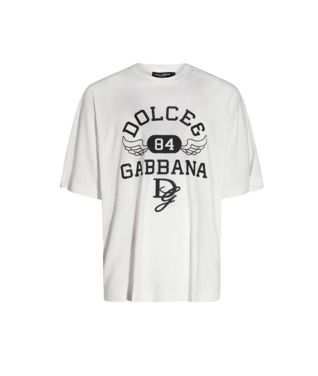 DOLCE&GABBANA Белая хлопковая футболка, фото 1