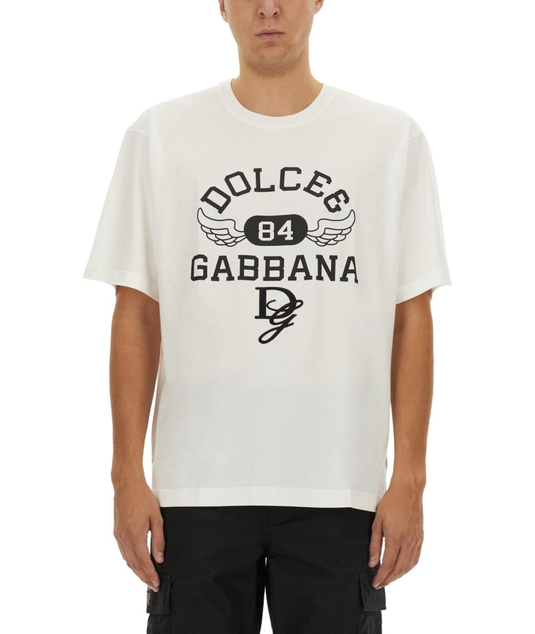 DOLCE&GABBANA Белая хлопковая футболка, фото 2