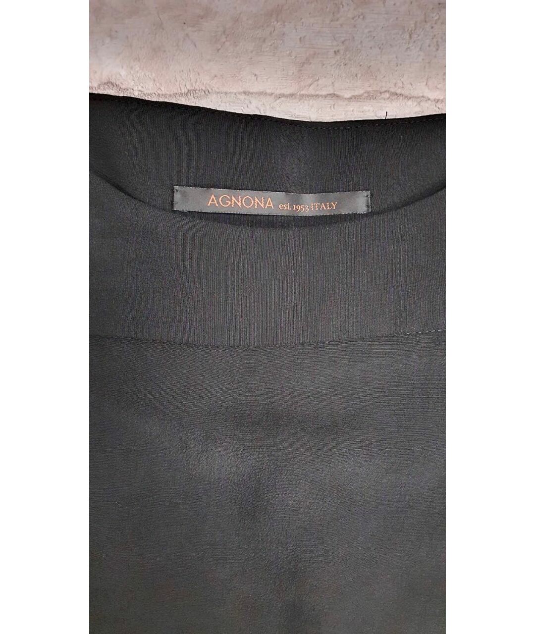 AGNONA Черная шелковая юбка-шорты, фото 3