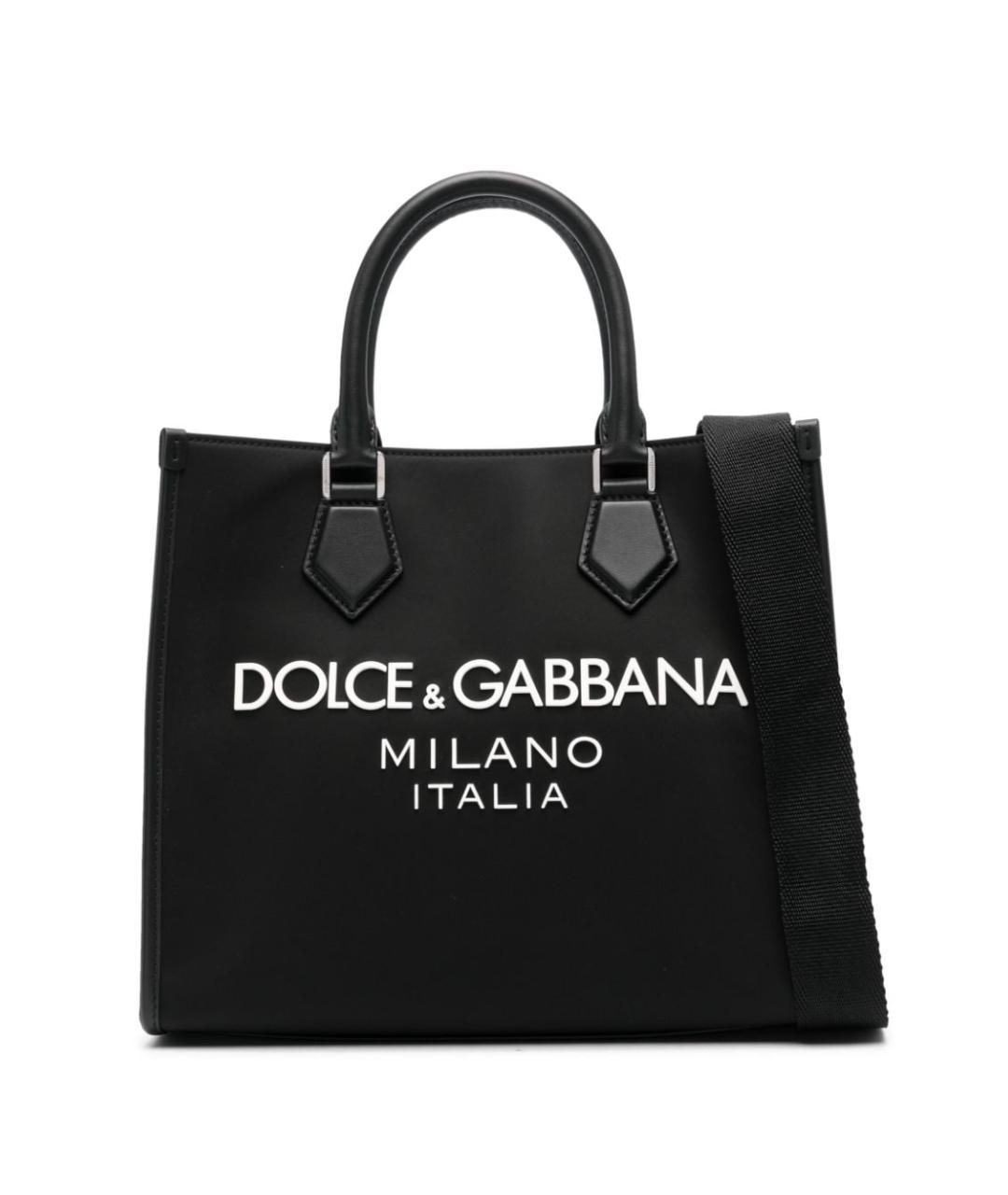 DOLCE&GABBANA Черная синтетическая сумка тоут, фото 1