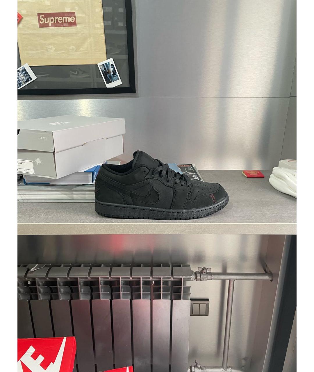 JORDAN Антрацитовые бархатные низкие кроссовки / кеды, фото 9