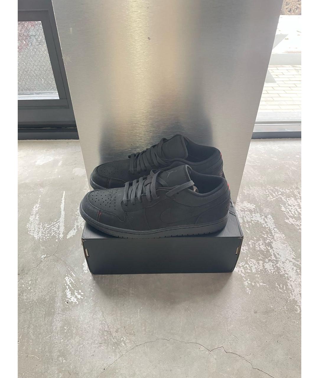 JORDAN Антрацитовые бархатные низкие кроссовки / кеды, фото 5