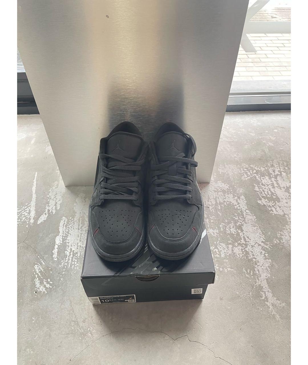 JORDAN Антрацитовые бархатные низкие кроссовки / кеды, фото 2