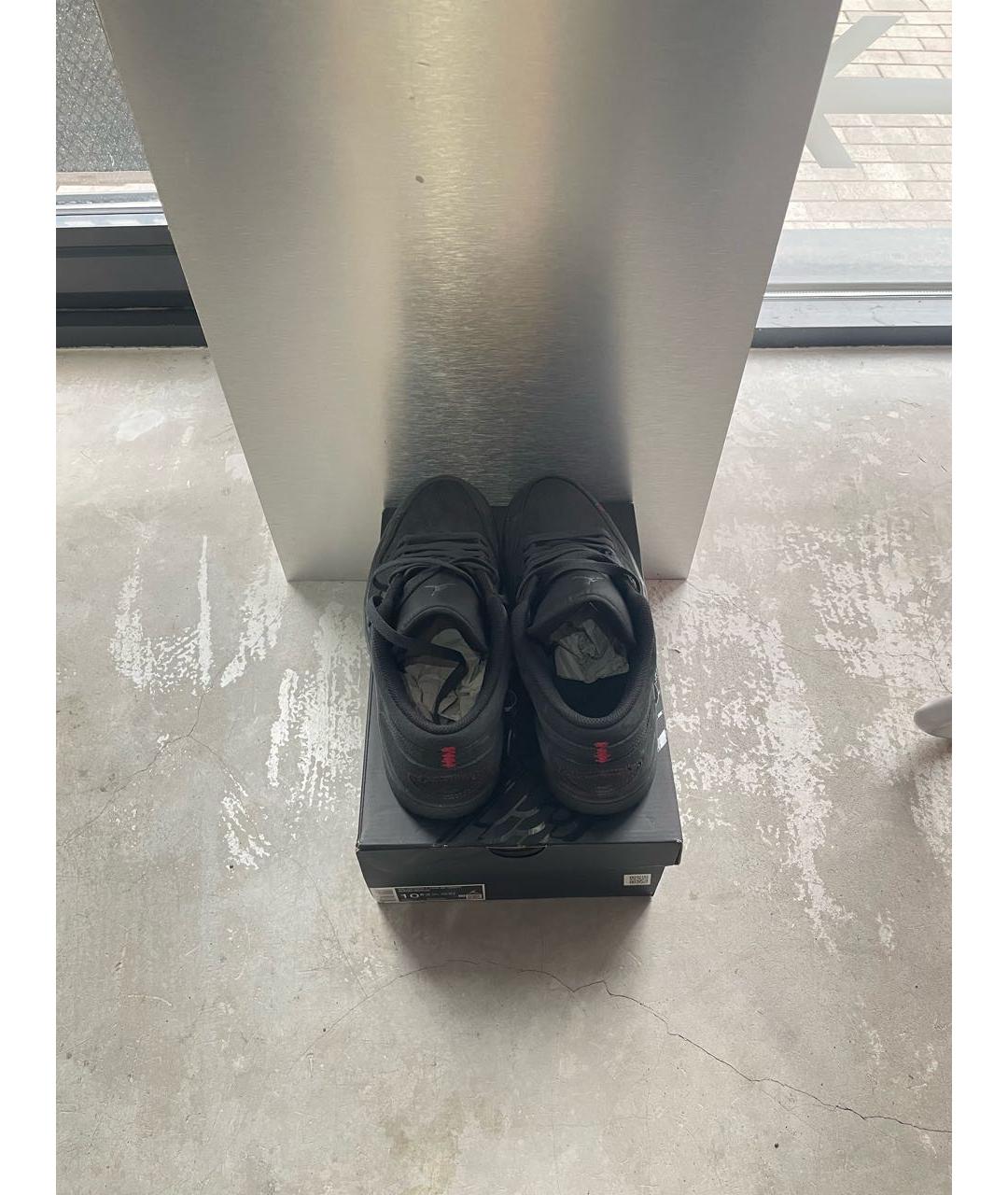 JORDAN Антрацитовые бархатные низкие кроссовки / кеды, фото 3