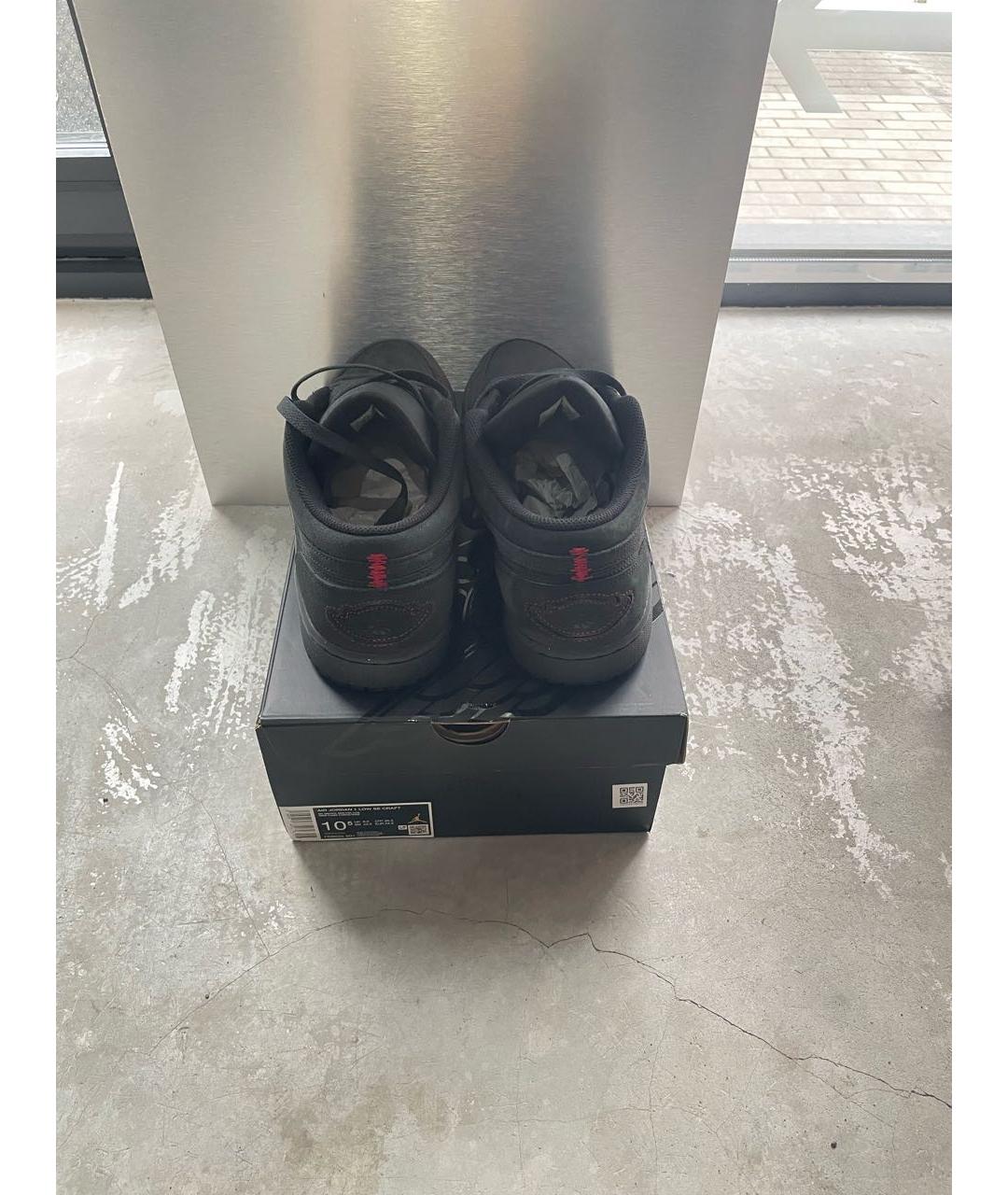 JORDAN Антрацитовые бархатные низкие кроссовки / кеды, фото 4