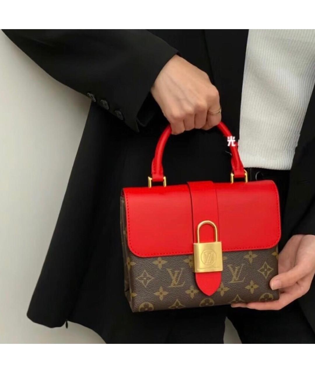 LOUIS VUITTON Красная сумка тоут из искусственной кожи, фото 8