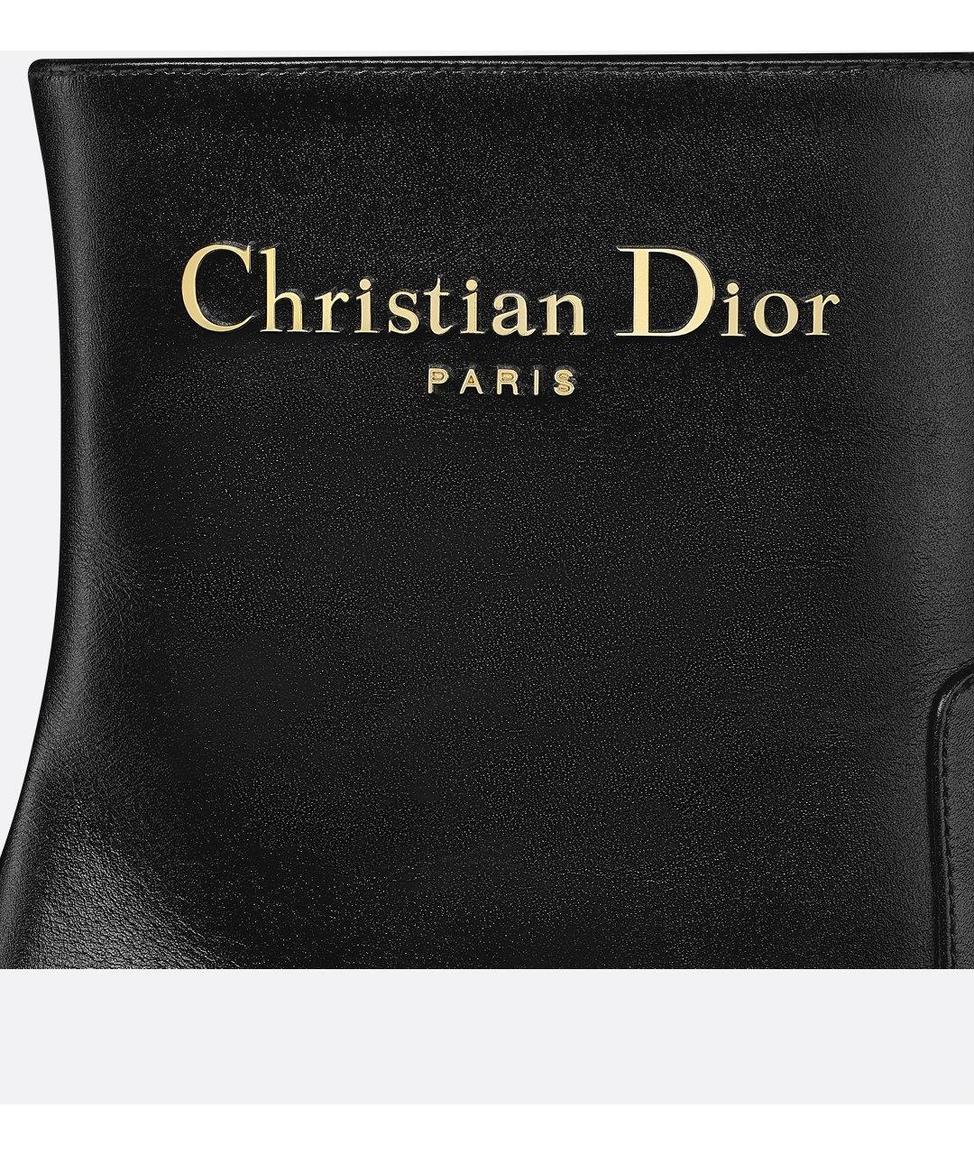 CHRISTIAN DIOR Черные кожаные ботильоны, фото 7