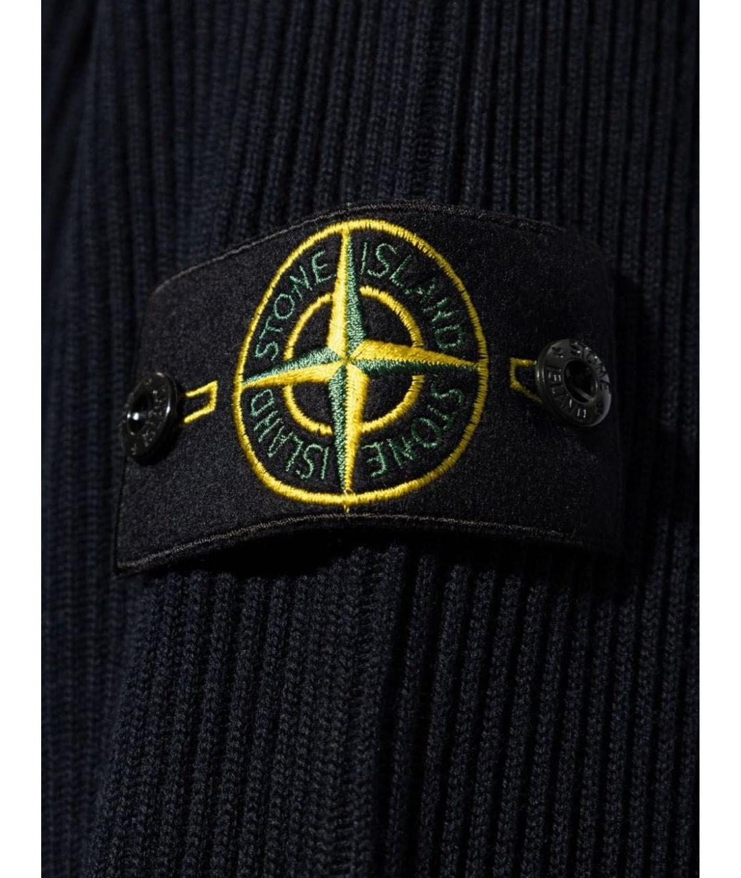 STONE ISLAND Темно-синий шерстяной джемпер / свитер, фото 4