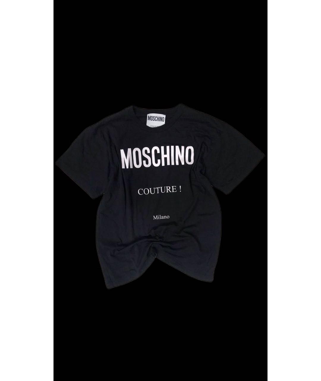 MOSCHINO Черная хлопковая футболка, фото 7