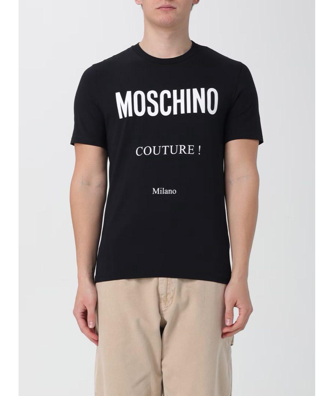 MOSCHINO Черная хлопковая футболка, фото 6