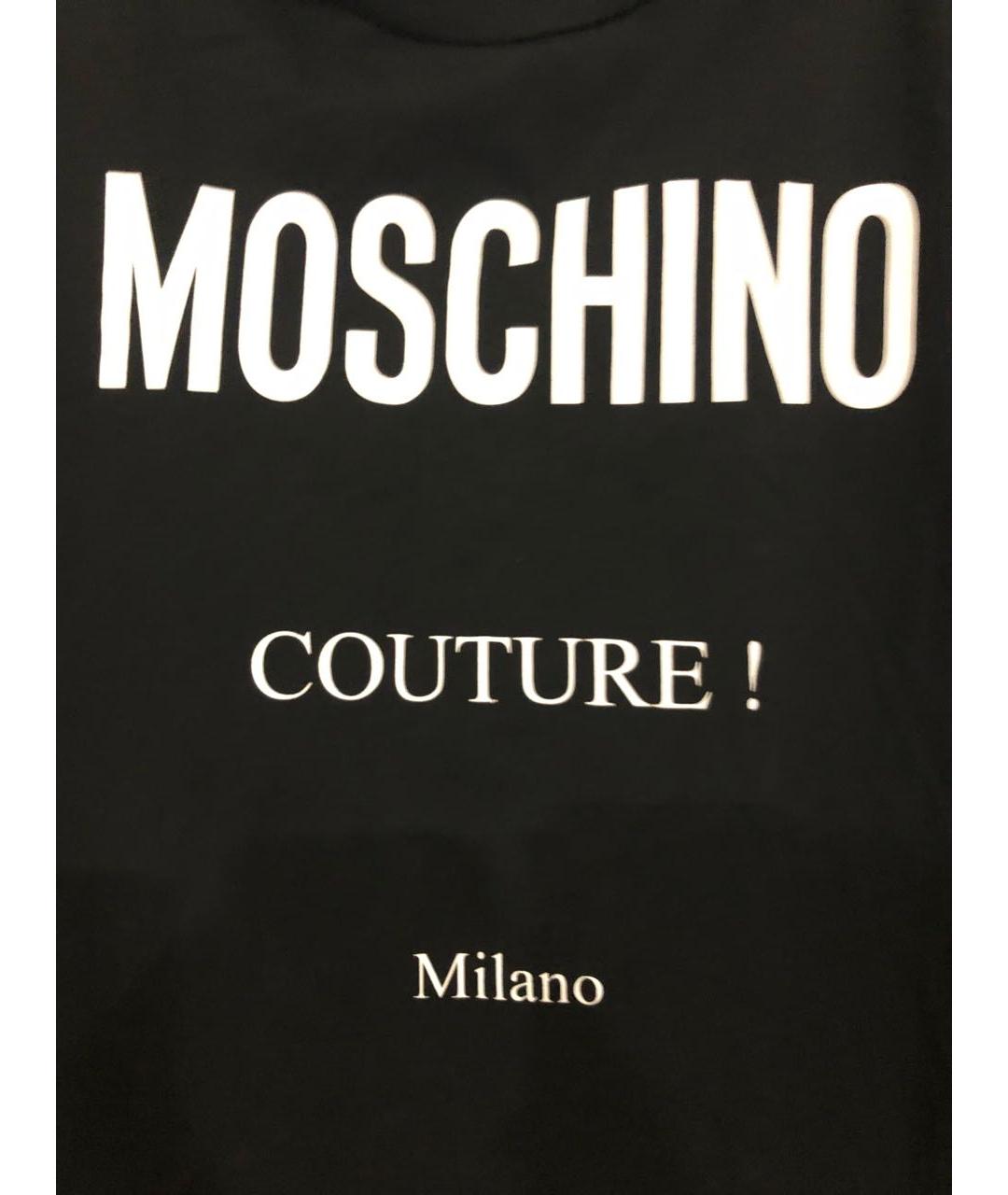 MOSCHINO Черная хлопковая футболка, фото 4