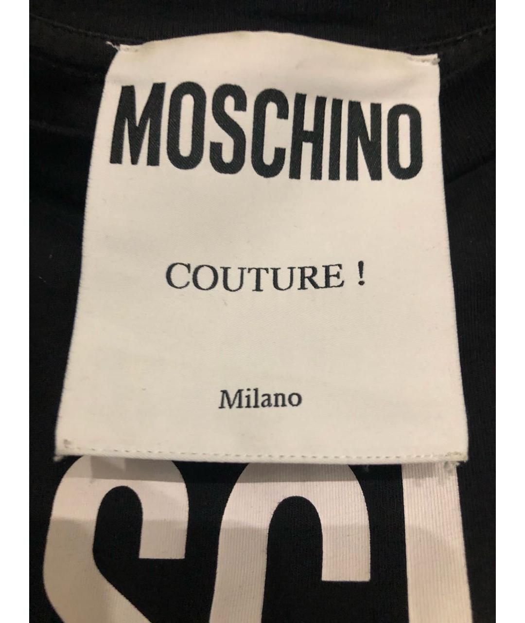 MOSCHINO Черная хлопковая футболка, фото 3