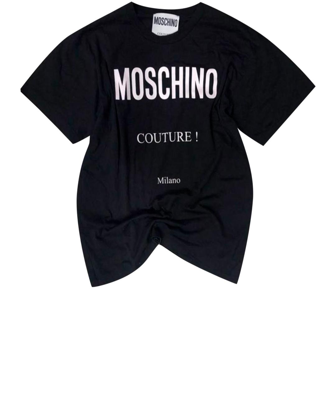 MOSCHINO Черная хлопковая футболка, фото 1