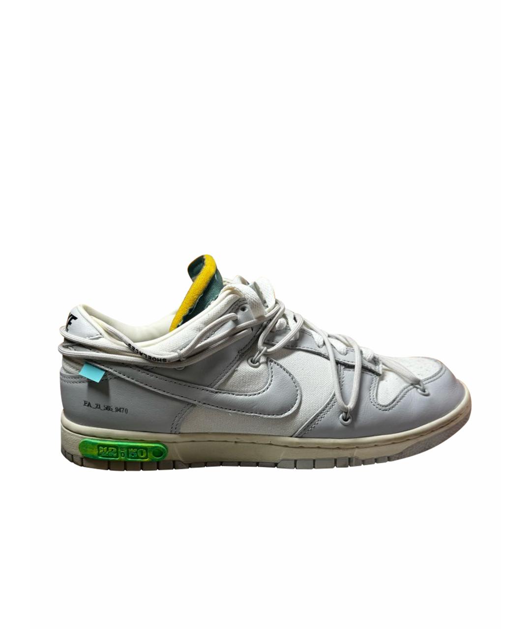 NIKE X OFF-WHITE Белые кожаные высокие кроссовки / кеды, фото 1