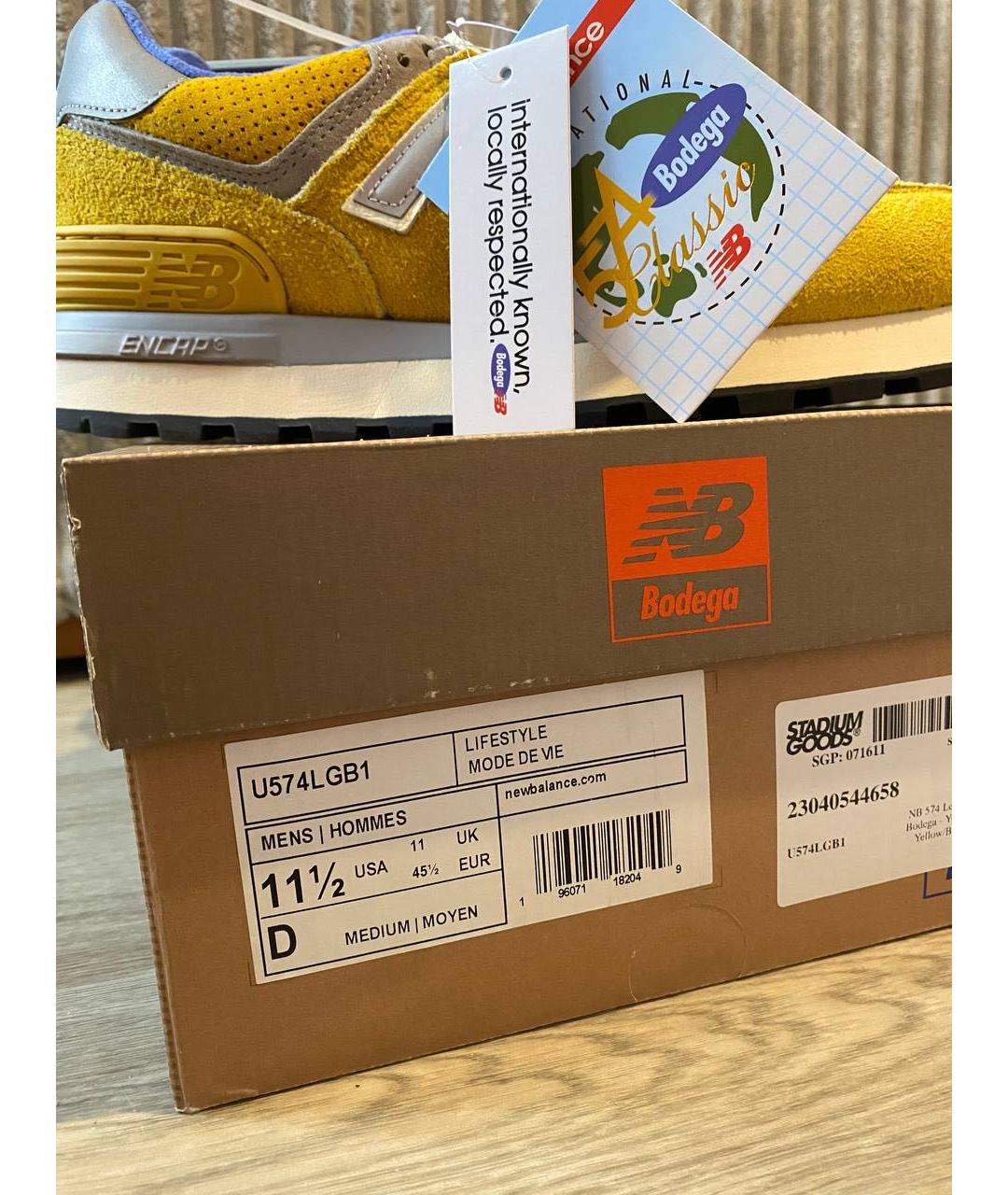 NEW BALANCE Желтые замшевые низкие кроссовки / кеды, фото 8