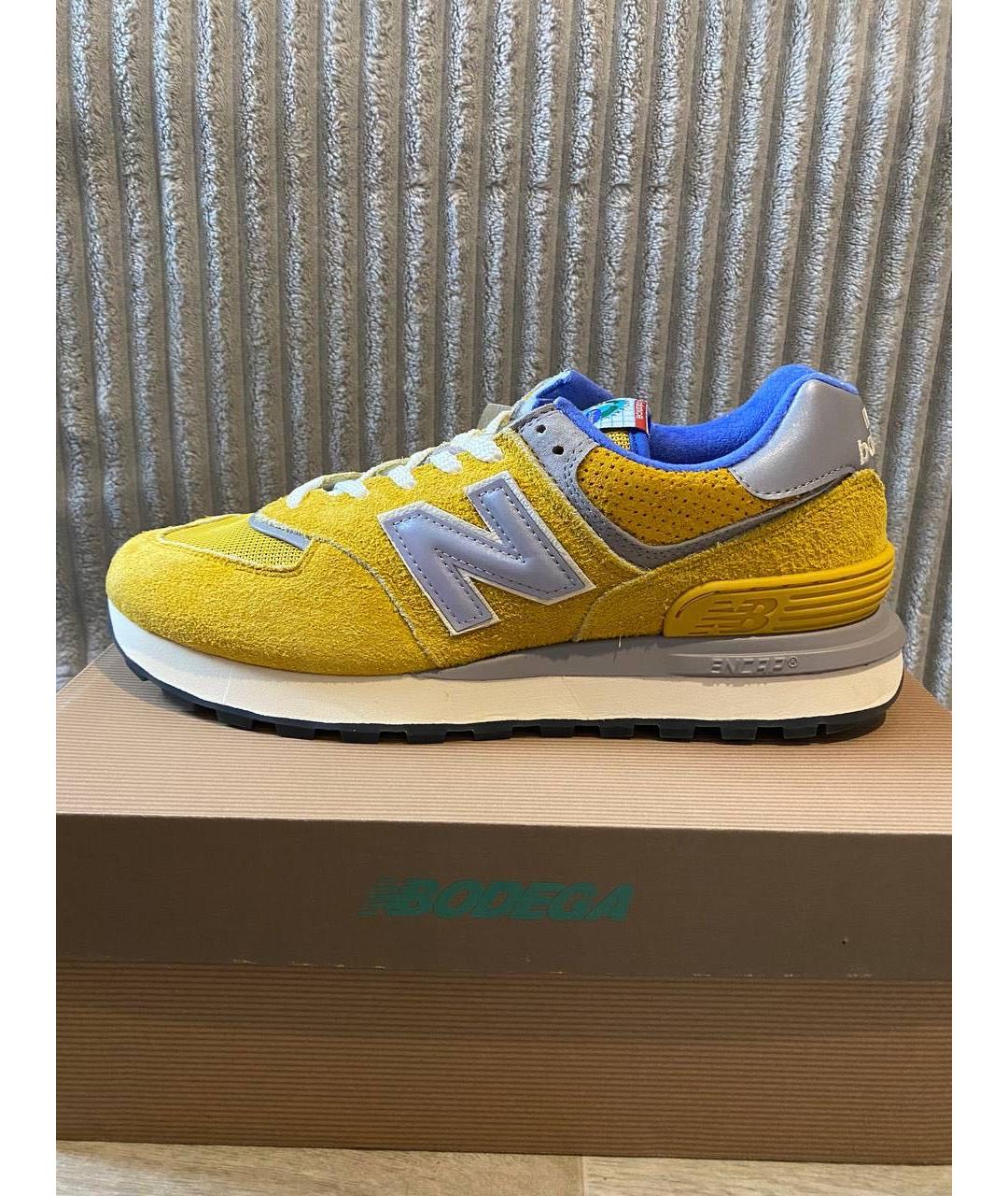 NEW BALANCE Желтые замшевые низкие кроссовки / кеды, фото 9