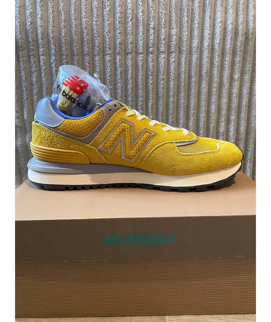 NEW BALANCE Желтые замшевые низкие кроссовки / кеды, фото 5