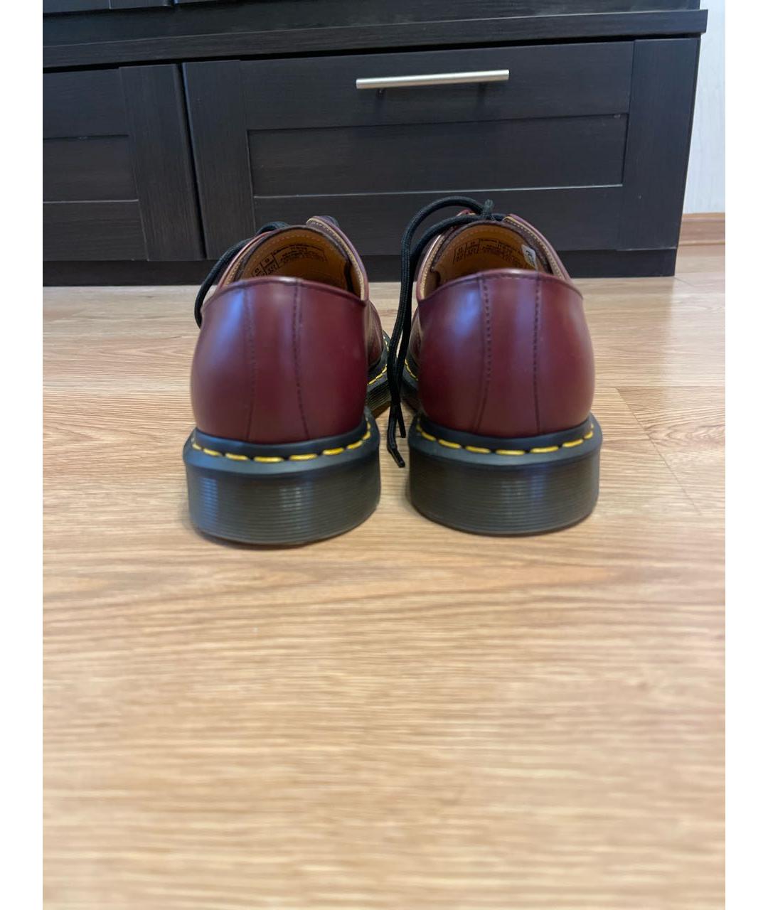 DR. MARTENS Бордовые кожаные низкие ботинки, фото 4