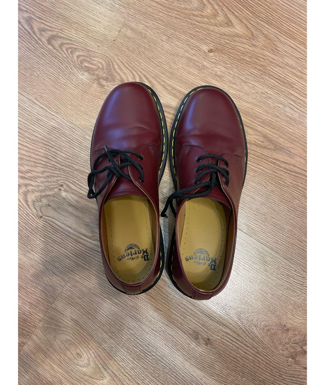 DR. MARTENS Бордовые кожаные низкие ботинки, фото 3