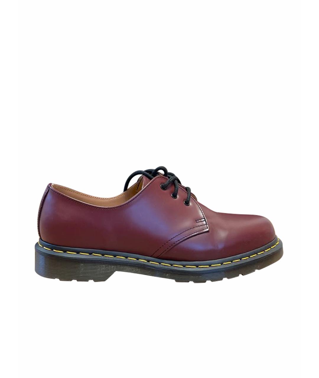 DR. MARTENS Бордовые кожаные низкие ботинки, фото 1