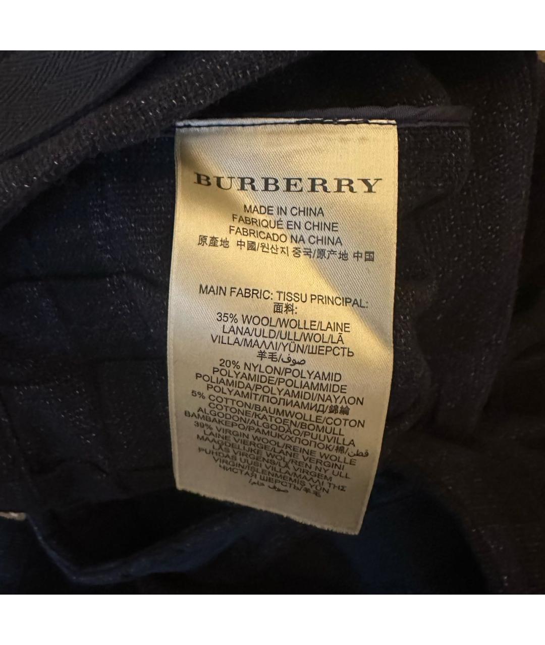 BURBERRY Темно-синяя шерстяная юбка мини, фото 5