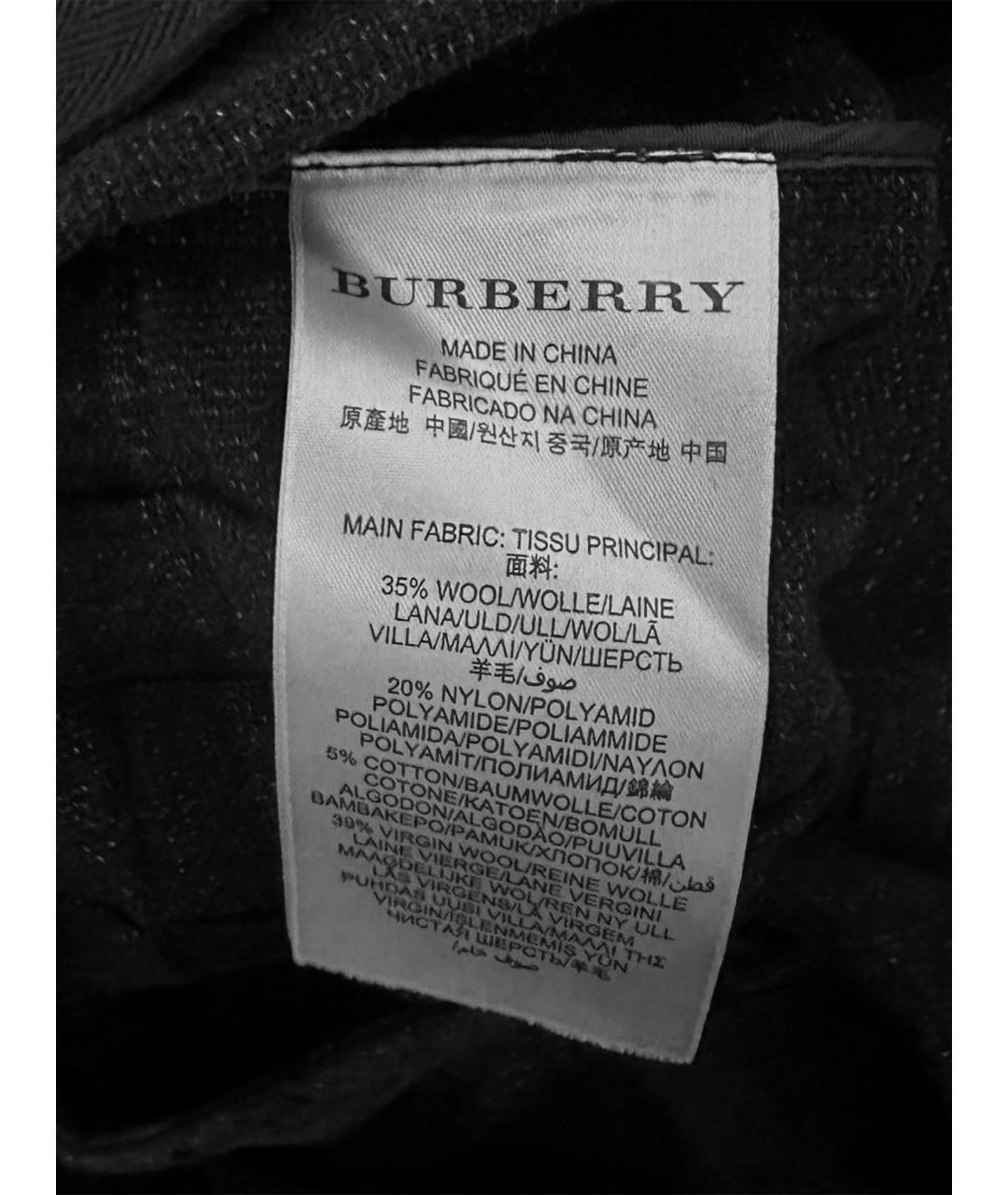 BURBERRY Темно-синяя шерстяная юбка мини, фото 8