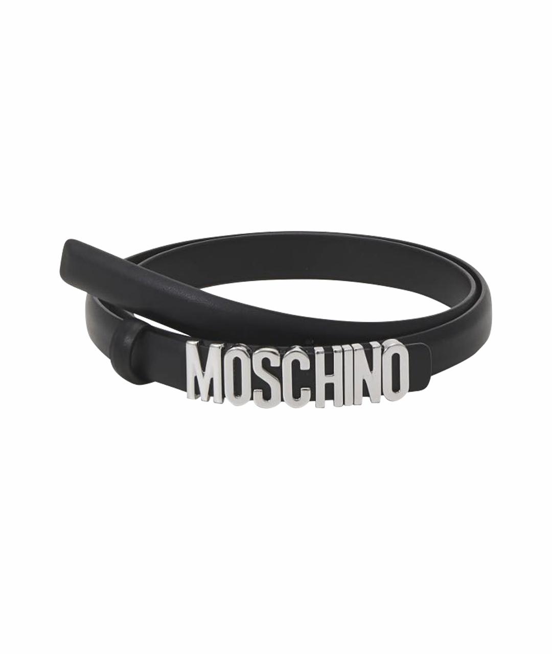 MOSCHINO Черный кожаный ремень, фото 1