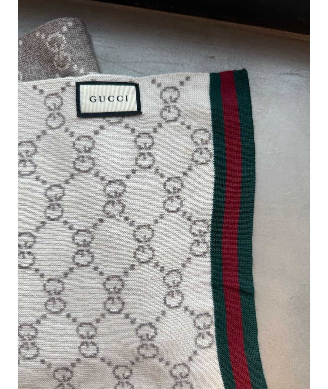 GUCCI Коричневый шарф, фото 3