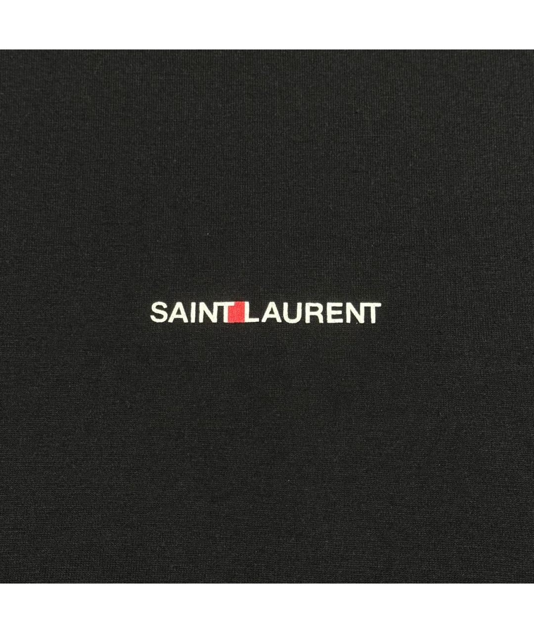 SAINT LAURENT Черная хлопковая футболка, фото 4