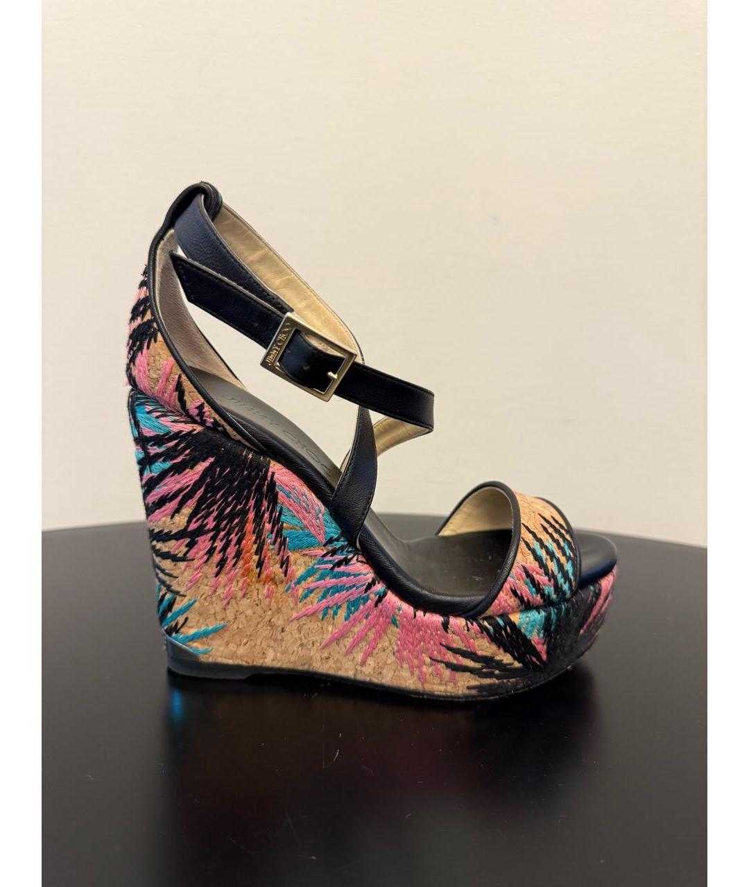 JIMMY CHOO Мульти кожаные босоножки, фото 6