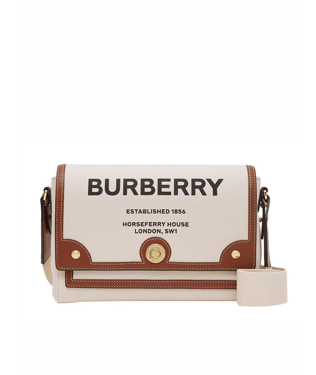 BURBERRY Бежевая кожаная сумка через плечо, фото 1