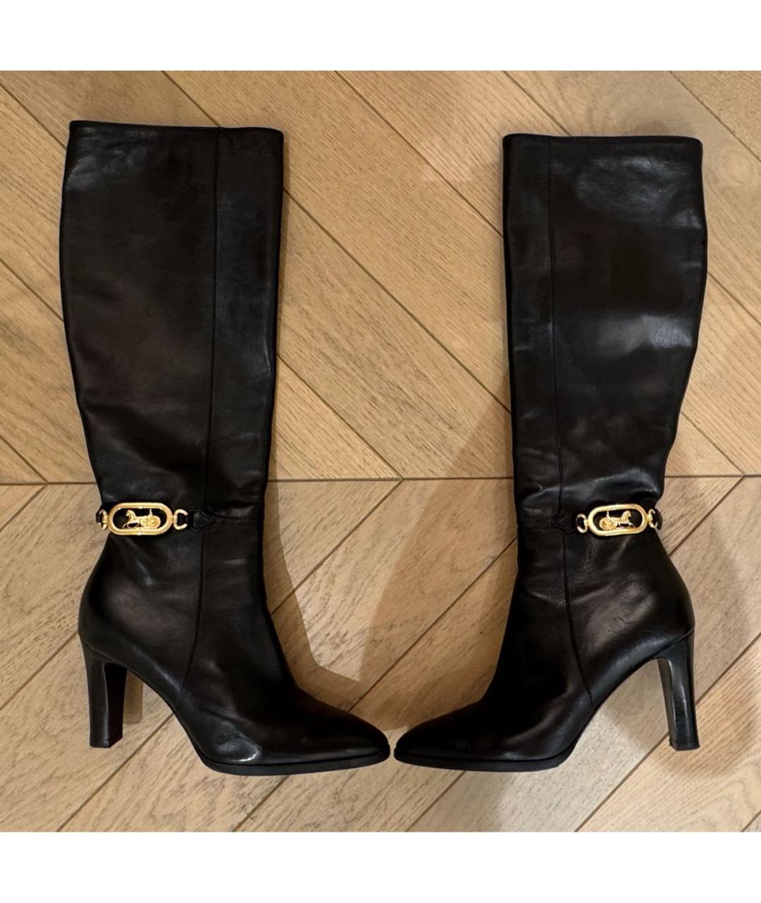 CELINE Черные кожаные сапоги, фото 9