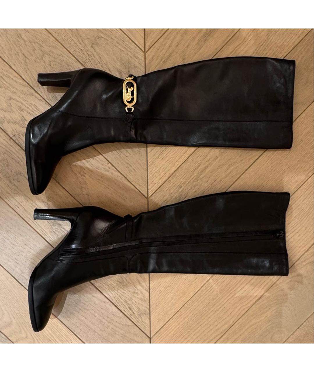 CELINE Черные кожаные сапоги, фото 7