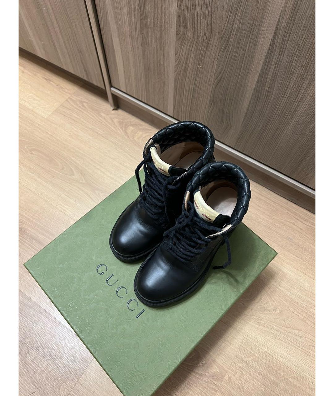 GUCCI Черные кожаные ботильоны, фото 3
