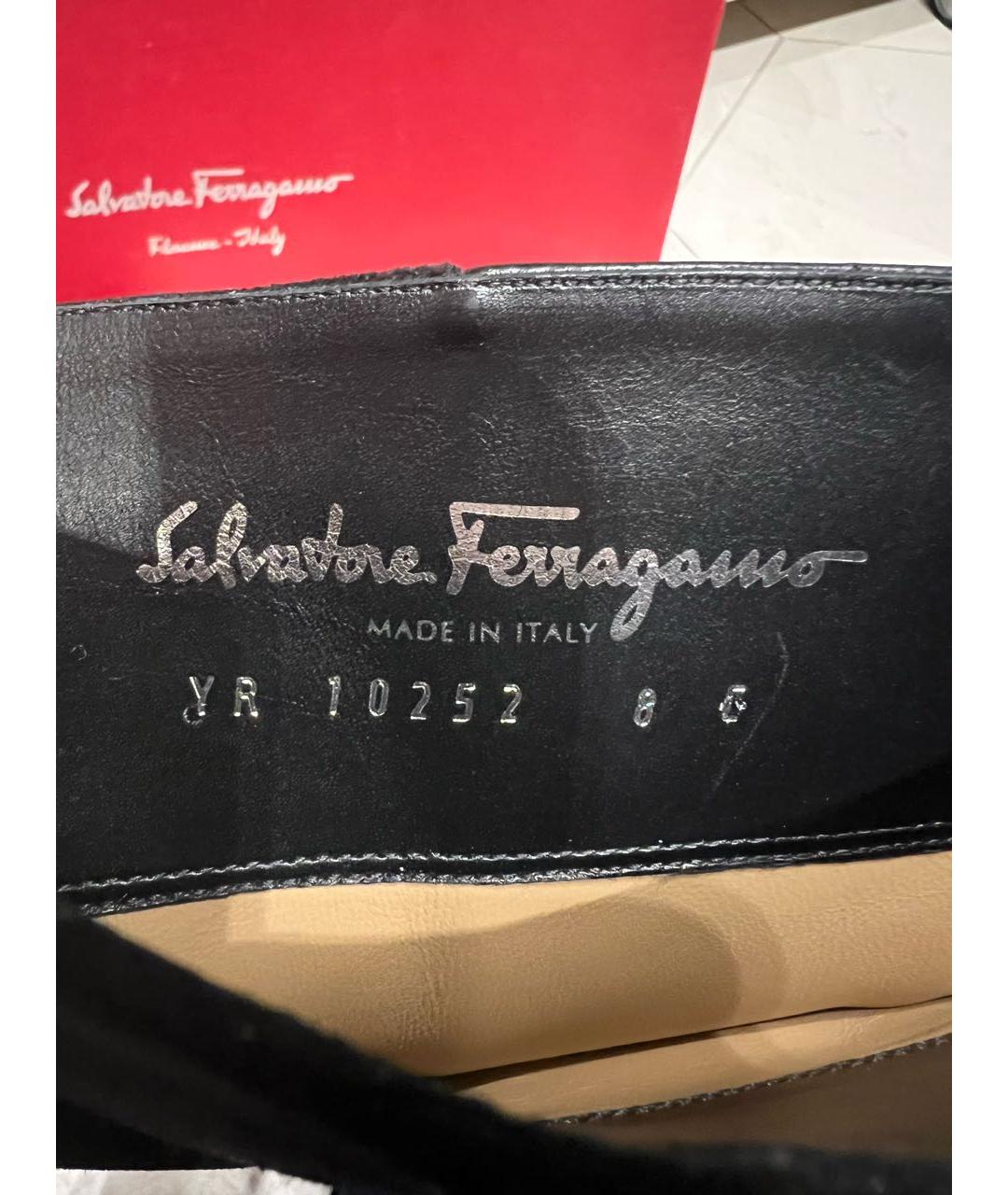 SALVATORE FERRAGAMO Черные кожаные сапоги, фото 7