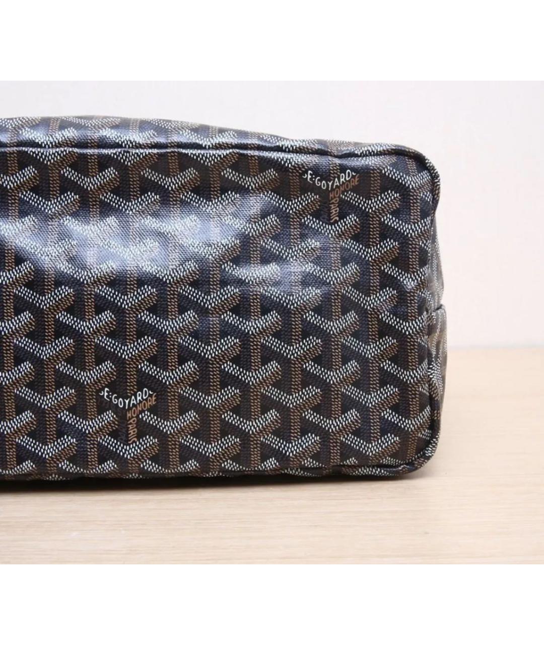 GOYARD Черная кожаная сумка тоут, фото 6